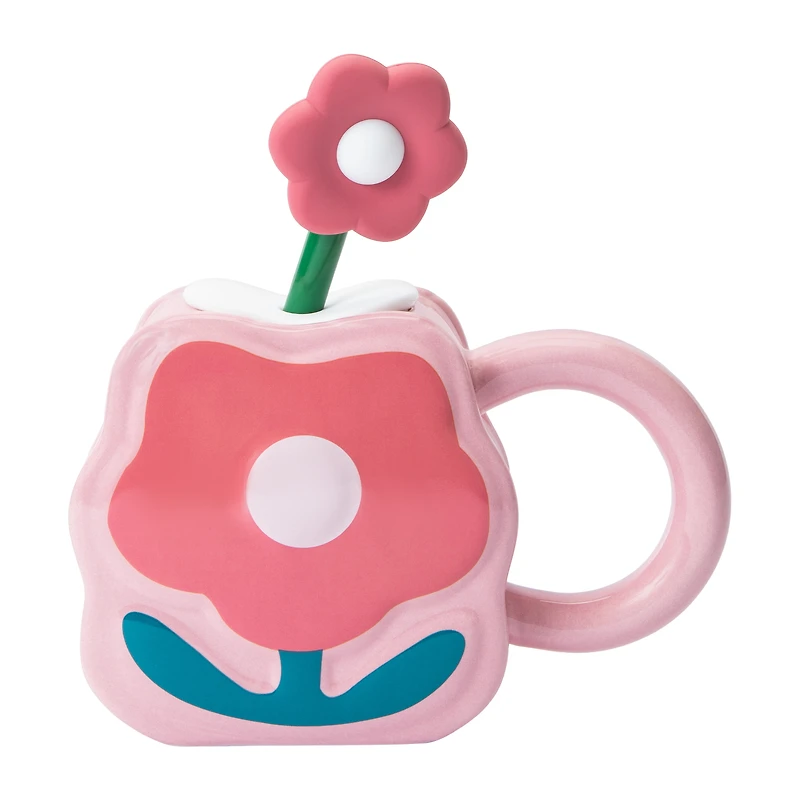 Ceramic Flower Sipper Mug