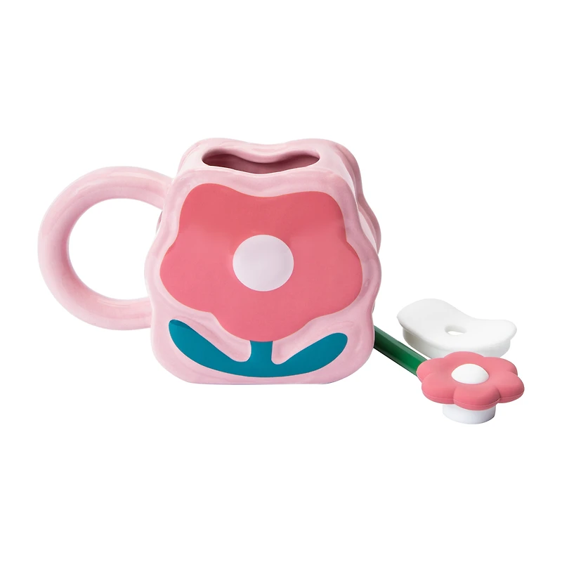 Ceramic Flower Sipper Mug