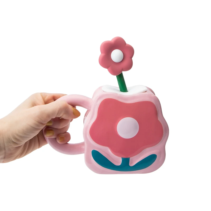 Ceramic Flower Sipper Mug