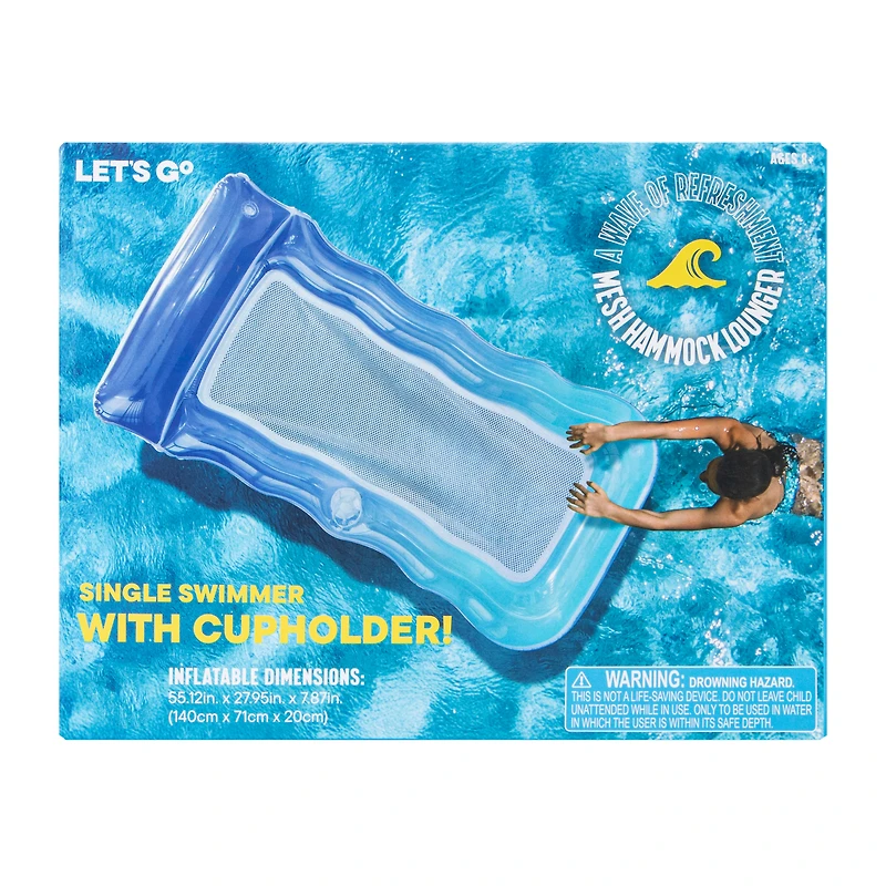 Mesh Hammock Lounger With Cupholder