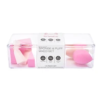 Beauty Makeup Sponge & Puff Mixed Set 14-Pieces