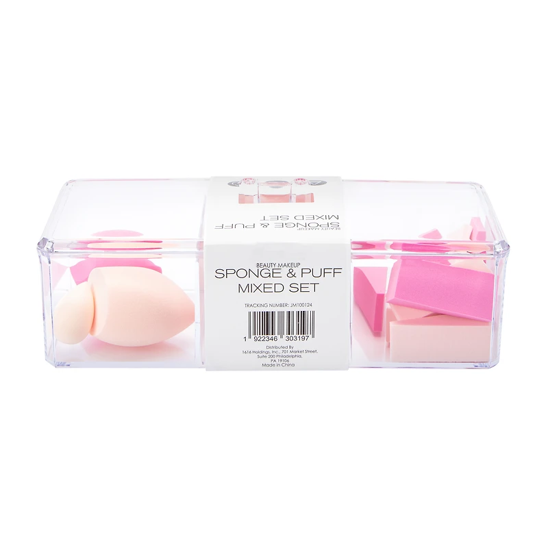 Beauty Makeup Sponge & Puff Mixed Set 14-Pieces
