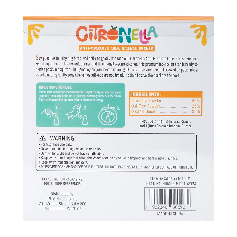 Citronella Anti-Mosquito Cone Incense Burner Set