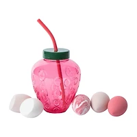 Smoke & Mirrors Strawberry Beautifully Blended Beauty Sponges & Reusable Cup With Straw 5-Count