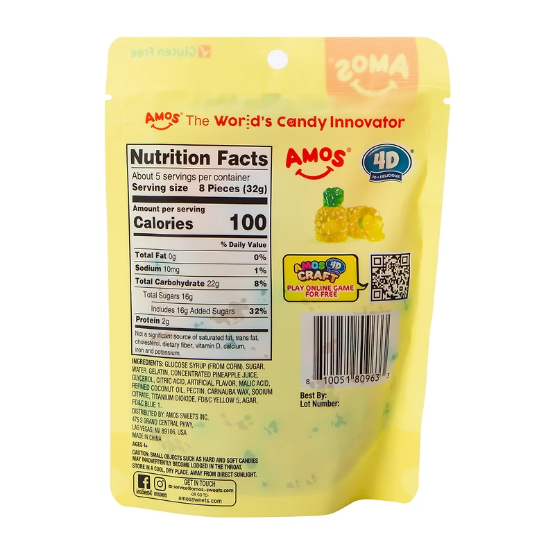 4D Pineapple Burst Fruit Gummy 6oz