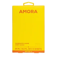 Amora Illuminating & Shine Sheet Masks Set Of 5 0.8 Fl.Oz
