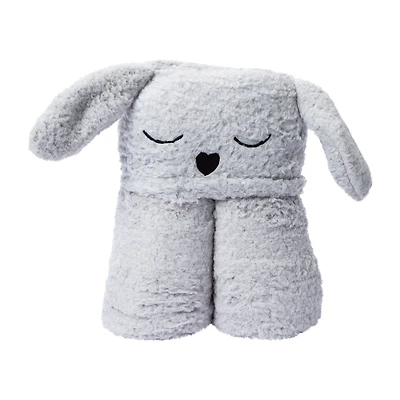 Bunny Sherpa Hooded Blanket 50in x 60in