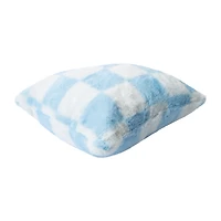 Blue Checkered Soft Pillow 16in x 16in x 2.5in