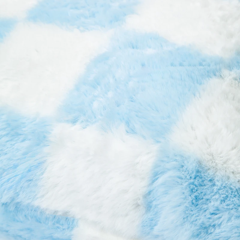 Blue Checkered Soft Pillow 16in x 16in x 2.5in