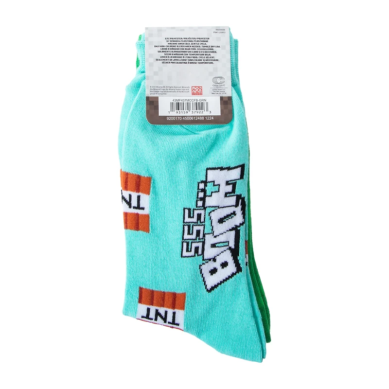 Young Men's Minecraft Crew Socks 2-Pairs