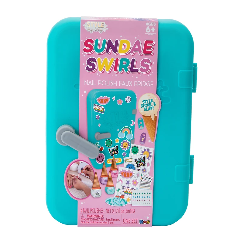 Style My Way Sundae Swirls Nail Polish Faux Fridge Set