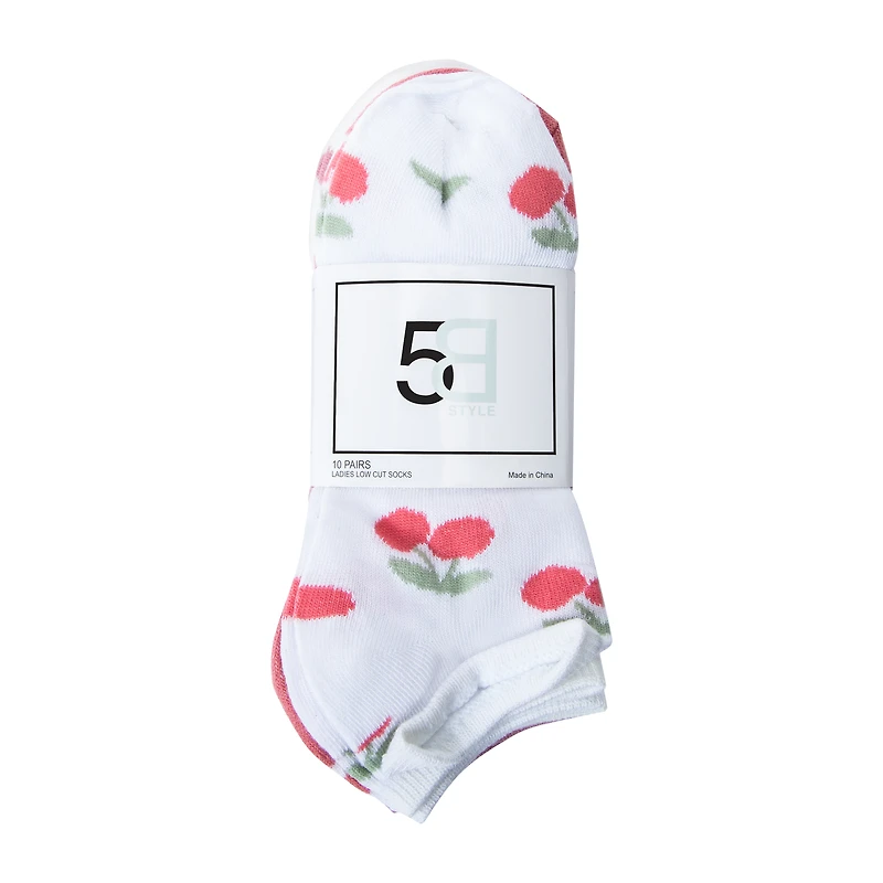 Juniors Cherry Low Cut Socks 10-Pairs