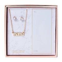 Mama Necklace & Earring Set With Removable Card