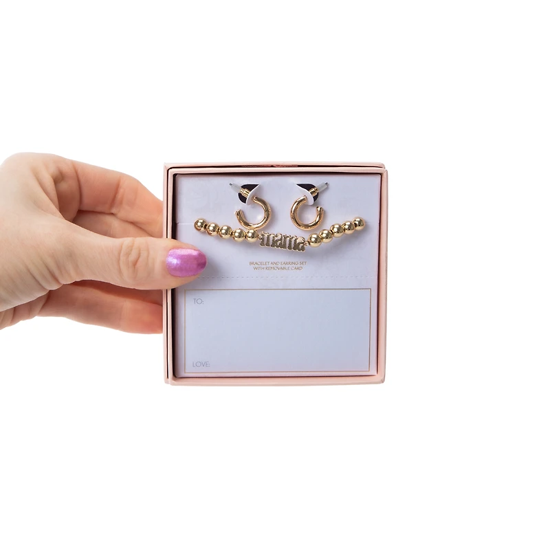 Bracelet & Earring Set With Removable Card