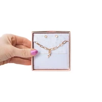 Tulip Bracelet & Earring Set With Removable Card