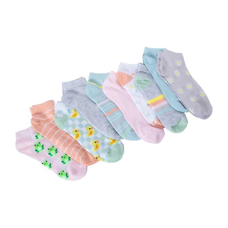 Ladies Printed Low Cut Socks 10-Pack