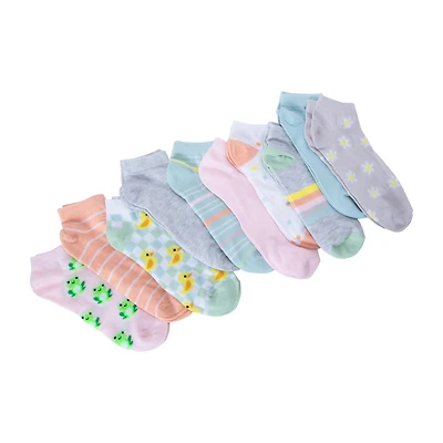 Ladies Printed Low Cut Socks 10-Pack