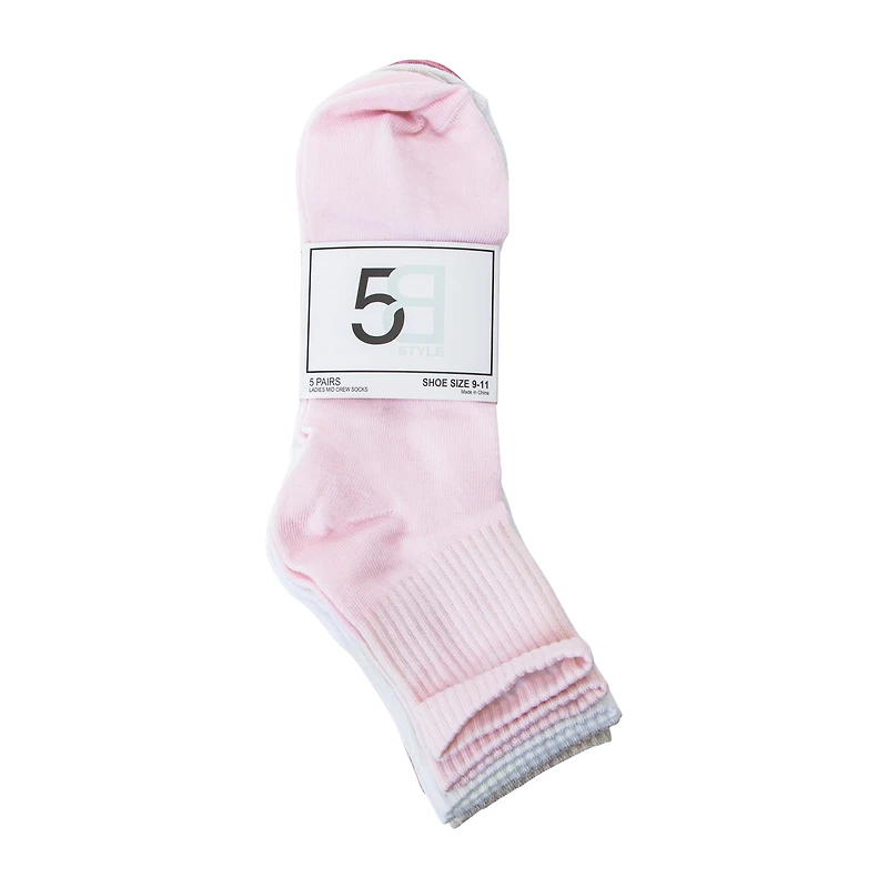 Juniors Mid-Crew Socks 5-Pairs
