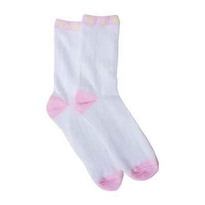 Ladies Daisy Crew Socks 1-Pair