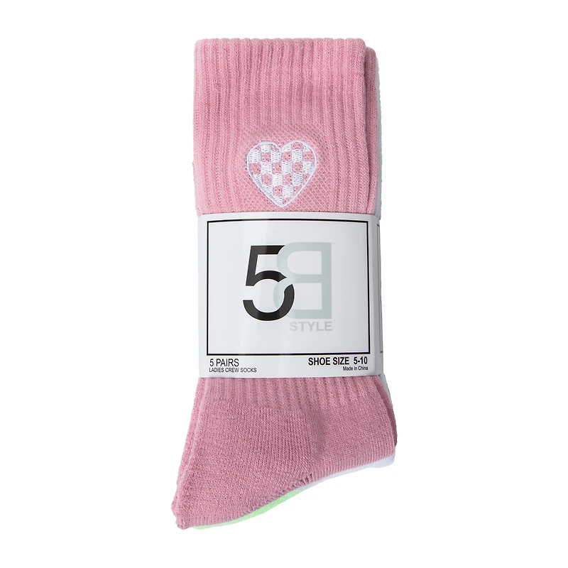 Design Ladies Crew Socks 5-Pack