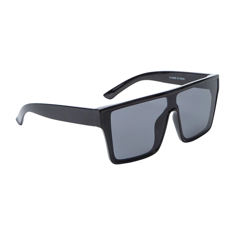 Juniors Plastic Oversized Shield Sunglasses