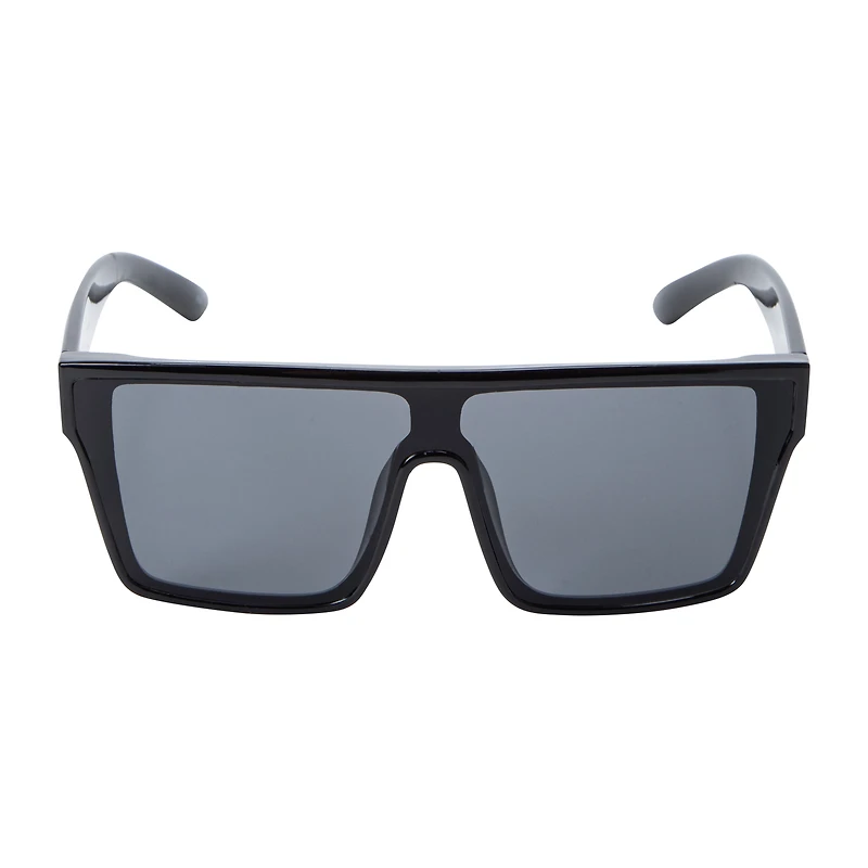 Juniors Plastic Oversized Shield Sunglasses