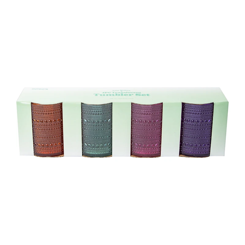 Translucent Tumbler Set 12oz 4-Pc
