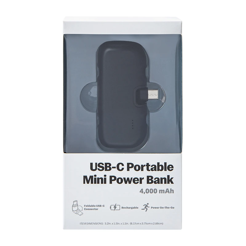 USB-C Portable Mini Power Bank 4000MAh