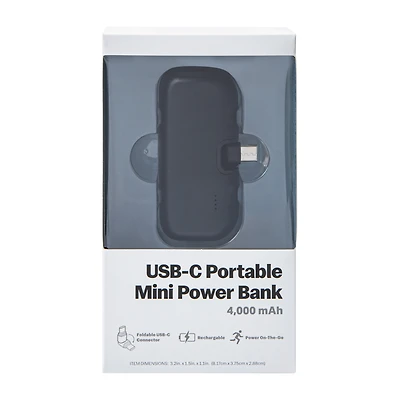USB-C Portable Mini Power Bank 4000MAh