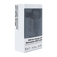 20W Car Charger With Retractable USB-C Cable