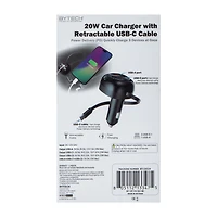 20W Car Charger With Retractable USB-C Cable