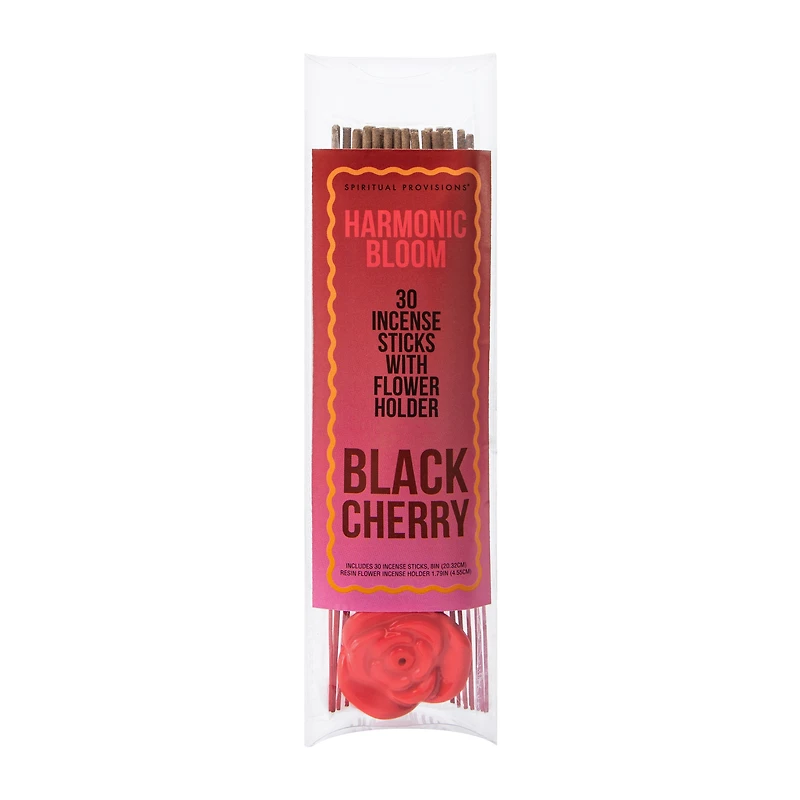Spiritual Provisions® Harmonic Bloom Incense Sticks With Flower Holder 30-Count