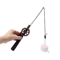 Fishing Rod Cat Toy With Plush Crinkle Teaser