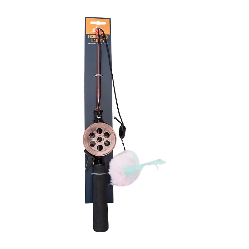 Fishing Rod Cat Toy With Plush Crinkle Teaser