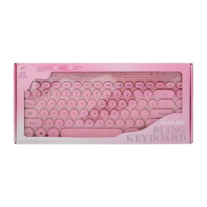 Silver Wireless Bling Keyboard