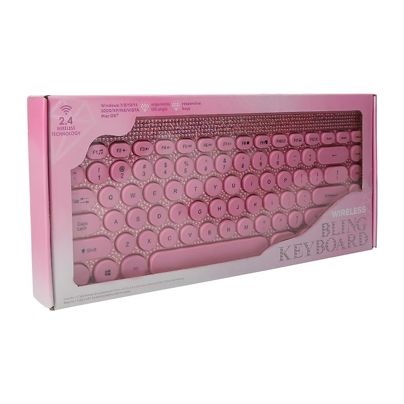 Silver Wireless Bling Keyboard