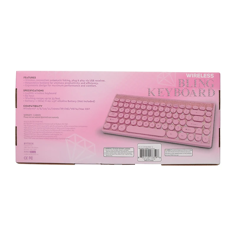 Silver Wireless Bling Keyboard