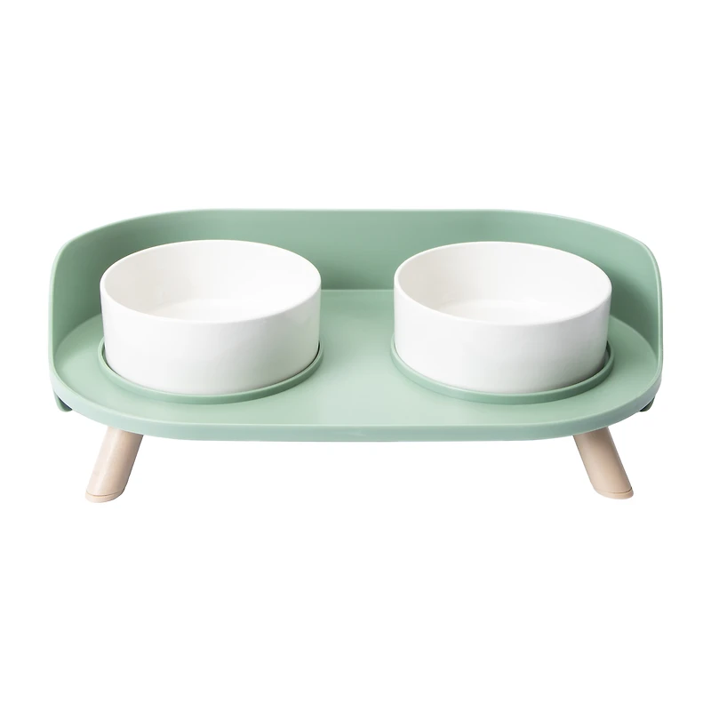 Elevated Double Diner For Pets 3-Piece Set