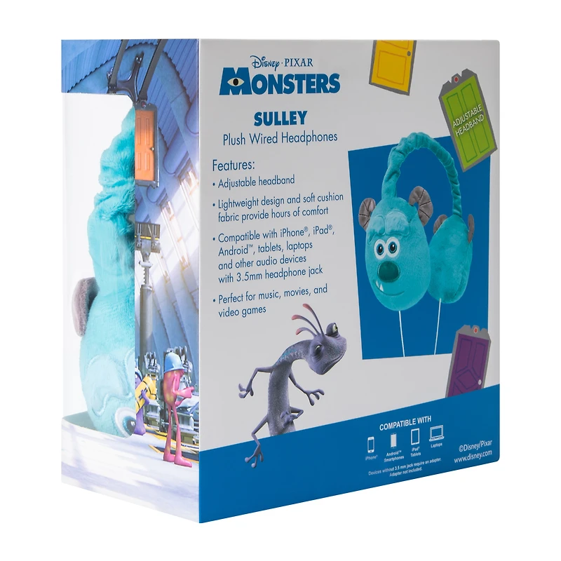 Disney PIXAR Monsters Sulley Plush Wired Headphones