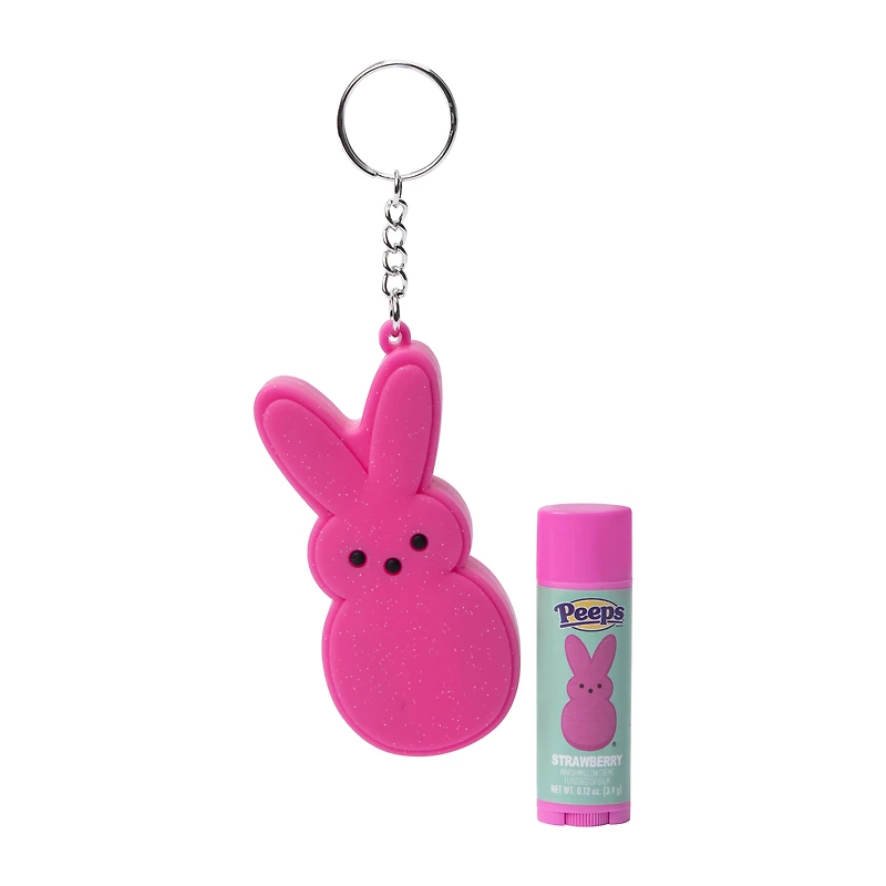 Strawberry Marshmallow Creme Flavored Lip Balm & Keychain Set