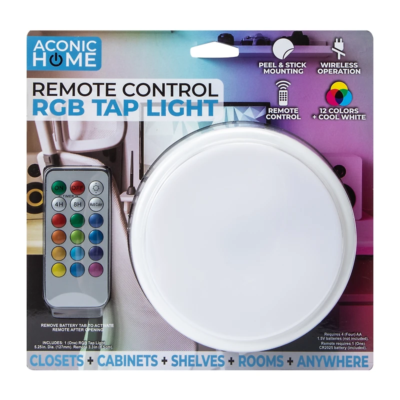 Aconic Home Remote Control RGB Tap Light