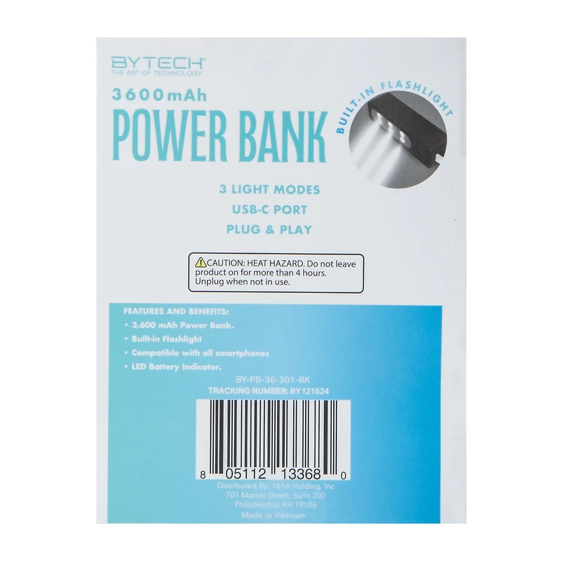 Power Bank With Light 3600MAh