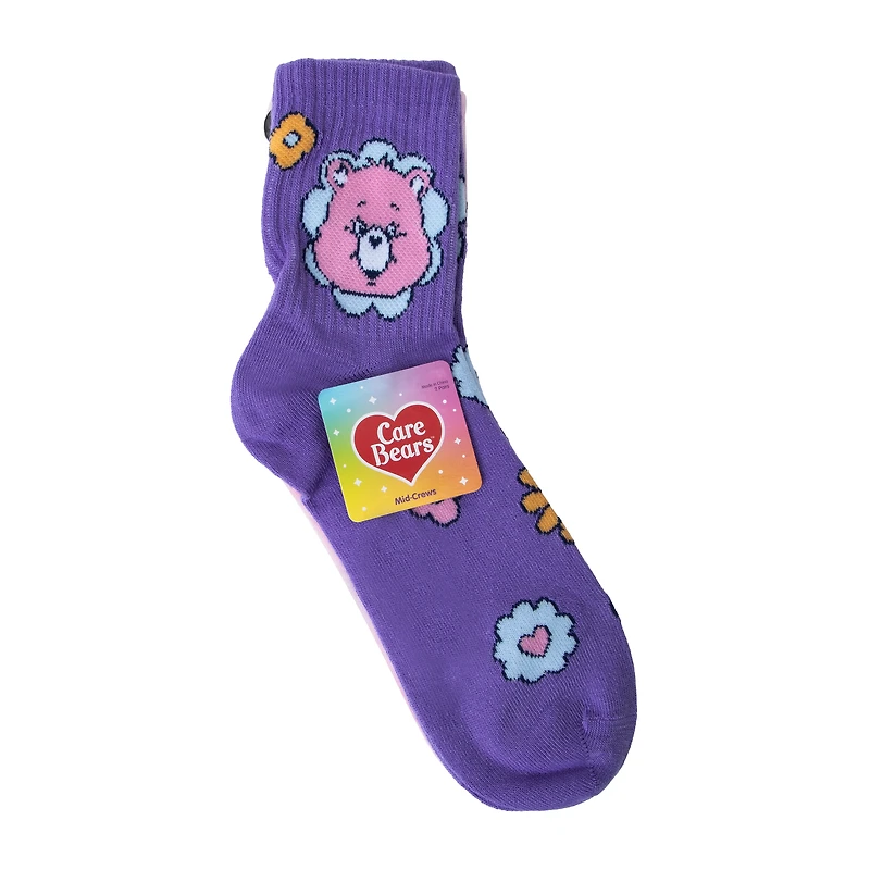 Juniors Care Bears™ Mid-Crews Socks 2-Pack