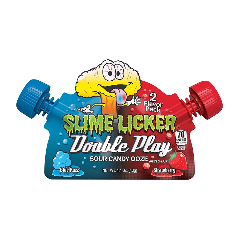 Toxic Waste® Slime Licker® Double Play Sour Candy Ooze 2-Flavor Pack 1.4oz