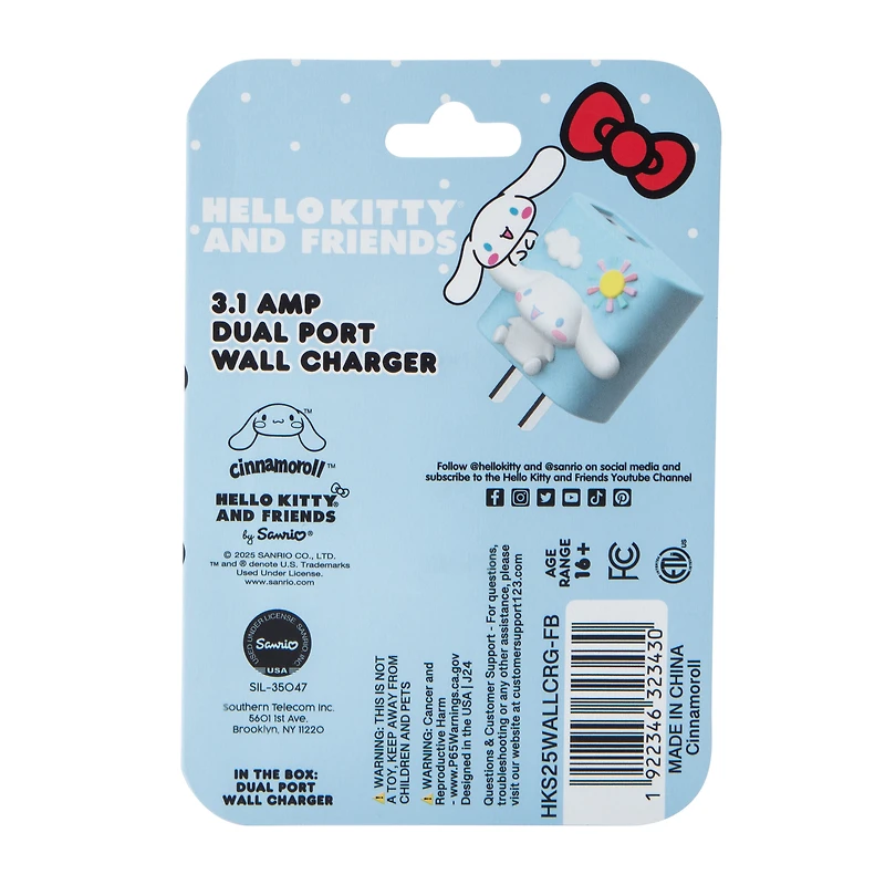 Hello Kitty And Friends® 3.1Amp Dual Port Wall Charger