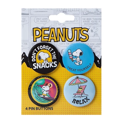 Peanuts® Pin Buttons 4-Pack