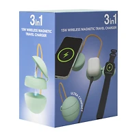 3-In-1 Wireless Magnetic Travel Charger 15W