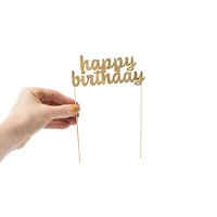 Happy Birthday Cake Topper 10-Count