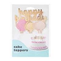 Happy Birthday Cake Topper 10-Count