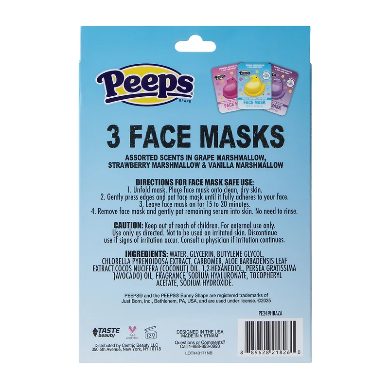 Peeps® Assorted Marshmallow Scented Face Masks 3-Pack